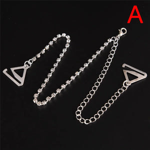 Clear Crystal Rhinestone Bra Straps Adjustable Silver