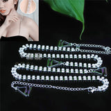 Clear Crystal Rhinestone Bra Straps Adjustable Silver