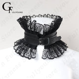 Women BDSM Leather Harness Traction Rope Bell Pendant Collar Choker