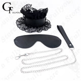 Women BDSM Leather Harness Traction Rope Bell Pendant Collar Choker