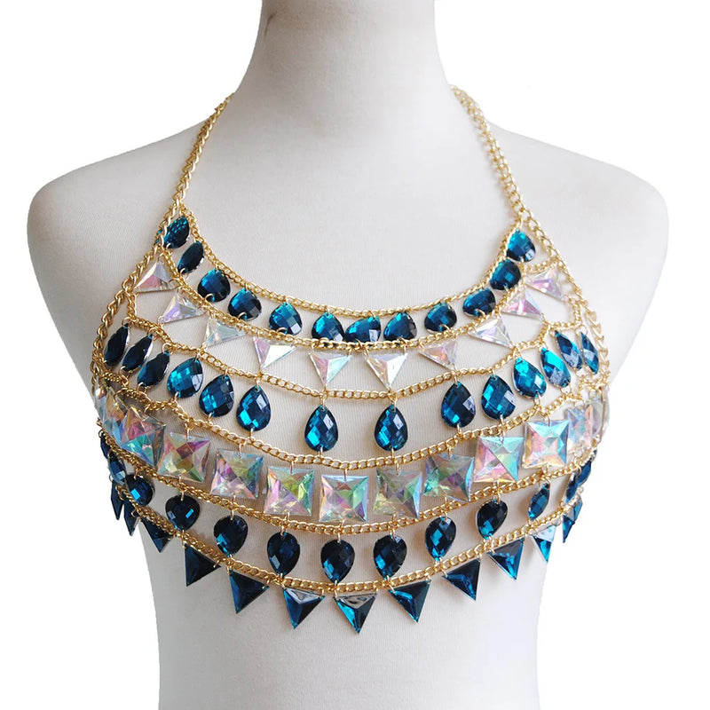 Sexy Women Metal Chain Sequins Summer Dress Exotic Nightclub Party Wear