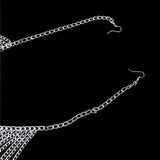Sexy Women Silver Multi-Layer Tassel Chains Face Mask Jewelry Head Harness