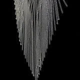 Sexy Women Silver Multi-Layer Tassel Chains Face Mask Jewelry Head Harness