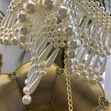 Women's Pearl Body Chain Bra Shawl Necklaces Tops Chain Wedding Dress