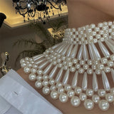 Women's Pearl Body Chain Bra Shawl Necklaces Tops Chain Wedding Dress