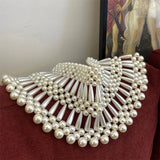 Women's Pearl Body Chain Bra Shawl Necklaces Tops Chain Wedding Dress