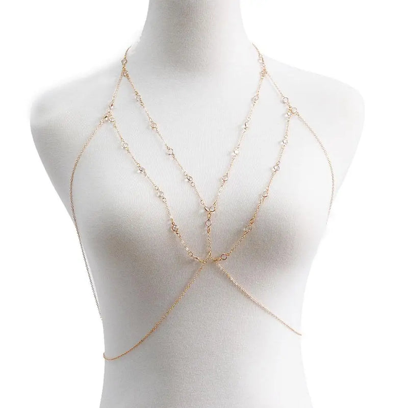 European Beach Bikini Rhinestone Body Chain