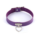 Punk Gothic Heart-Shaped Collar Necklace Sexy PU Leather