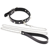 Punk Rivets Collar Big D Round Leather Choker