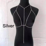 Women's Body Chain Jewelry Chest Sling Underwear Crystal Bra Necklace