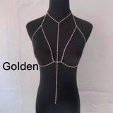 Women's Body Chain Jewelry Chest Sling Underwear Crystal Bra Necklace