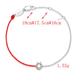 Shadowhunters 925 Silver Small Cz Bracelet Red Wire Silver Chain Women Gift