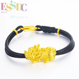 Shajin Pixiu Red Leather Rope Bracelet Men Women Couple Gift Retro Style