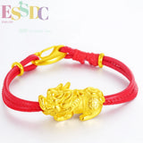 Shajin Pixiu Red Leather Rope Bracelet Men Women Couple Gift Retro Style