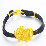 Shajin Pixiu Red Leather Rope Bracelet Men Women Couple Gift Retro Style
