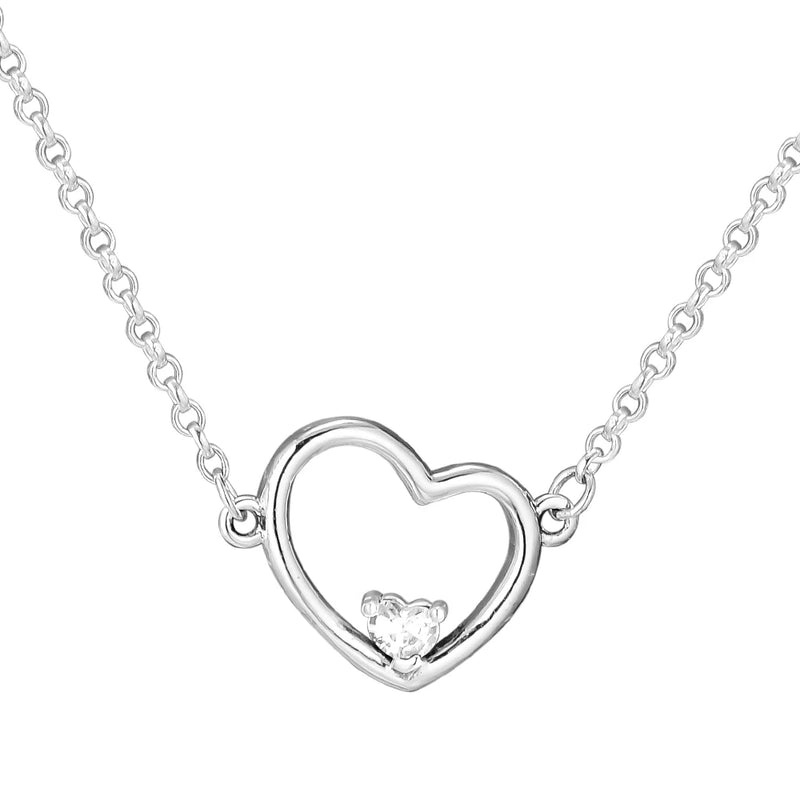 Heart Necklace for Woman Fits European Charms Sterling Silver