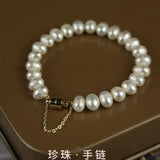Freshwater Pearl Magnet Bracelet Boudoir Girl Ins Beaded Hand Jewelry