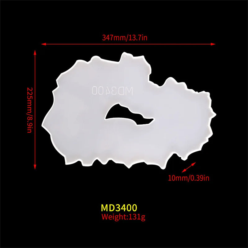 Oval Fruit Tray Silicone Mold Coaster DIY Set Irregular Plate Resin Mold