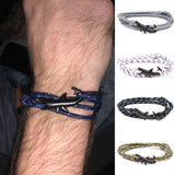 Shark Bracelet Punk Alloy Shark Tail Hook Rope Link Bracelet