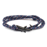 Shark Bracelet Punk Alloy Shark Tail Hook Rope Link Bracelet
