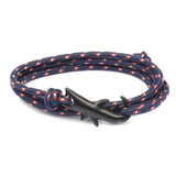 Shark Bracelet Punk Alloy Shark Tail Hook Rope Link Bracelet