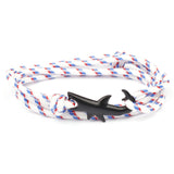 Shark Bracelet Punk Alloy Shark Tail Hook Rope Link Bracelet