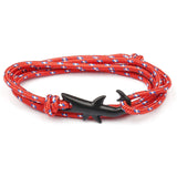 Shark Bracelet Punk Alloy Shark Tail Hook Rope Link Bracelet