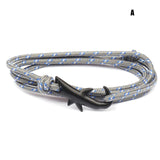 Shark Bracelet Punk Alloy Shark Tail Hook Rope Link Bracelet