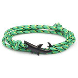 Shark Bracelet Punk Alloy Shark Tail Hook Rope Link Bracelet