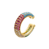 CZ Zirconia Ear Clip Cuff Hip Hop Copper Inlaid No Pierced Fine Jewelry