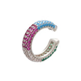 CZ Zirconia Ear Clip Cuff Hip Hop Copper Inlaid No Pierced Fine Jewelry