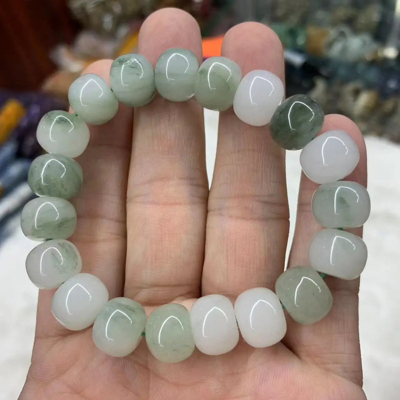 Jade Stone Beads Bracelet Natural Gemstone DIY Jewelry For Women