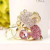 Sheep Crystal Charm Purse Handbag Car Key Keychain Party Wedding Birthday Gift