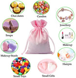 SheepSew 30 Pack 5 x 7 Pink Satin Gift Bags Drawstring Pouch