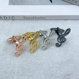 Treble Clef Cufflinks for Mens Stainless Steel Wedding Jewelry