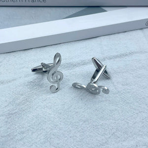 Treble Clef Cufflinks for Mens Stainless Steel Wedding Jewelry
