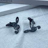 Treble Clef Cufflinks for Mens Stainless Steel Wedding Jewelry