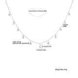 Shefly Moon Stars Pendant Necklace Rose Silver Plated Zircon High Choker Necklac