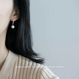 Shefuny 925 Silver Freshwater Pearls Stud Earrings Zirconia Earrings