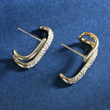 Shefuny 925 Silver CZ Stud Earrings Women's Birthday Jewelry