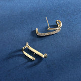 Shefuny 925 Silver CZ Stud Earrings Women's Birthday Jewelry