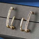 Shefuny 925 Silver CZ Stud Earrings Women's Birthday Jewelry