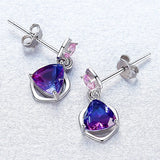 Shefuny 925 Silver Irregular Stud Earrings With Zirconia Fine Jewelry
