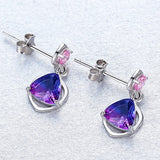 Shefuny 925 Silver Irregular Stud Earrings With Zirconia Fine Jewelry