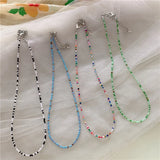 Boho Rainbow Colorful Beads Chokers Necklace for Women Girls