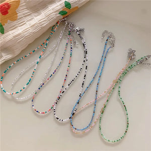 Boho Rainbow Colorful Beads Chokers Necklace for Women Girls