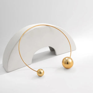 Minimalist Ball Shaped Chokers Metallic Necklace for Women