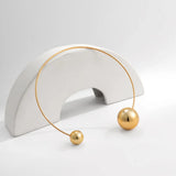 Minimalist Ball Shaped Chokers Metallic Necklace for Women