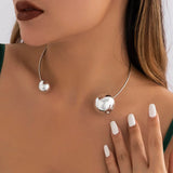 Minimalist Ball Shaped Chokers Metallic Necklace for Women
