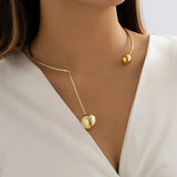 Minimalist Ball Shaped Chokers Metallic Necklace for Women